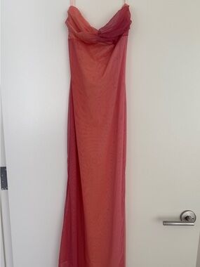 Princess Polly Strapless Ombre Pink to Coral Maxi Dress